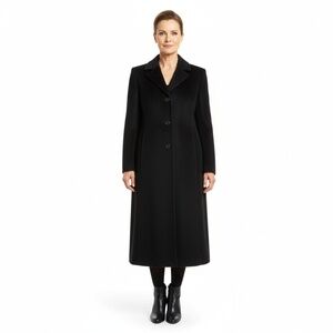 Regency Cashmere Vintage Coat Long Blk Tailored Union Made USA Winter Wool Sz 2